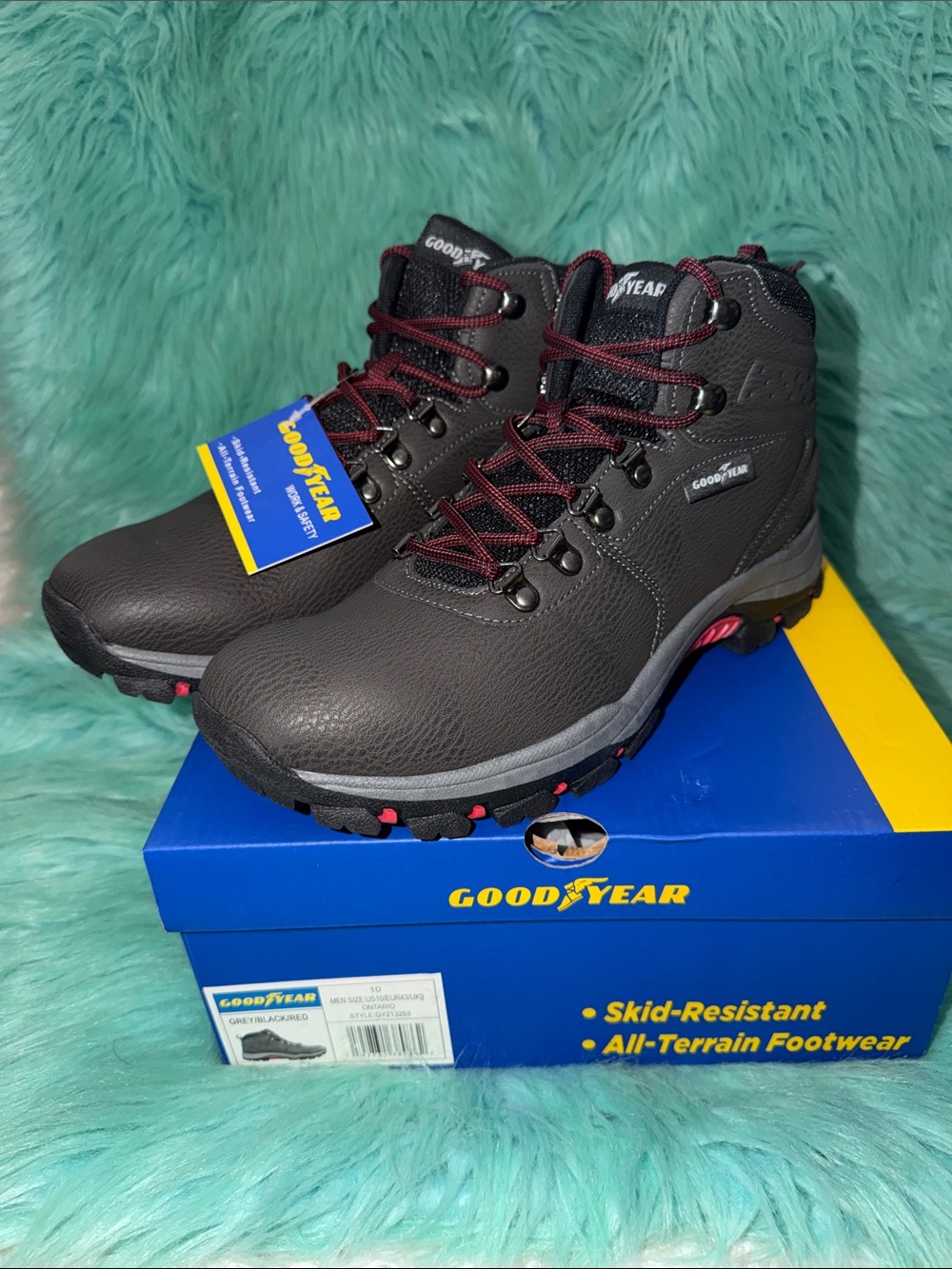 NIB Good Year Men's Dark Gray All-Terrain Hiker/work  Boots Size 10